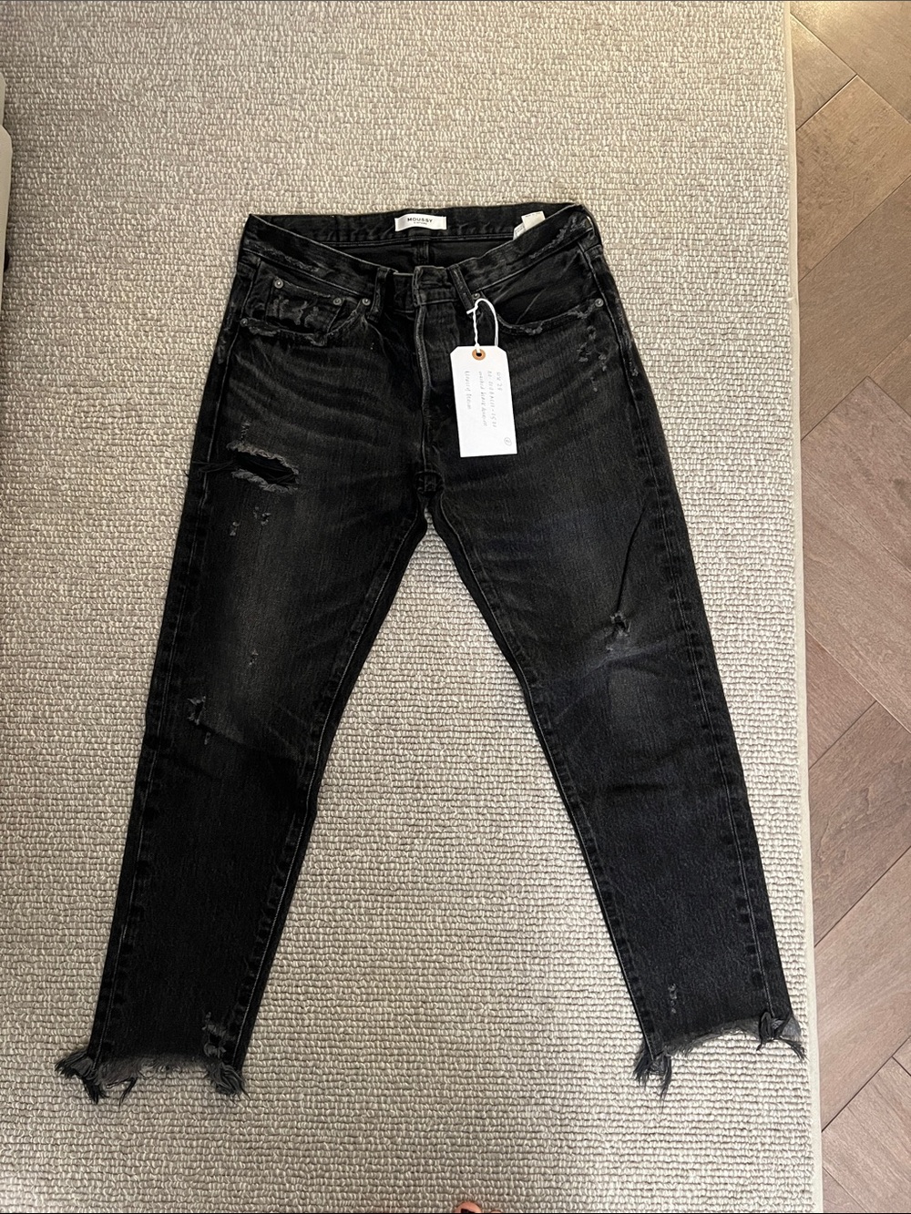 Moussy Distressed Black Skinny Jeans